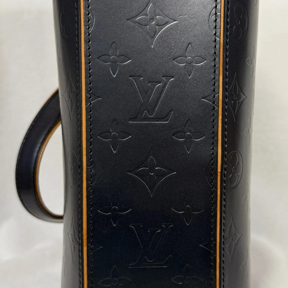Louis Vuitton Navy Embossed Monogram Leather Briefcase